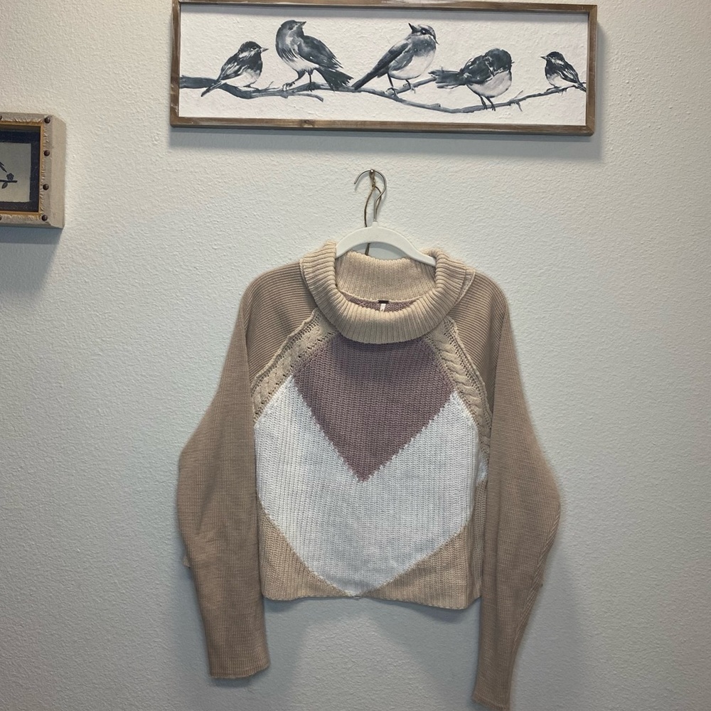 Free People cowl neck cotton sweater